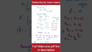 Hermitian and skew hermitian matrices  Important Questions  PYQ  Bsc [upl. by Naras503]