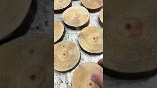 Small pinewood wood Slice Rounds woodworking crafts [upl. by Teodoor]