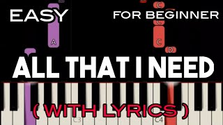 ALL THAT I NEED  LYRICS   BOYZONE  SLOW amp EASY PIANO [upl. by Zachariah]