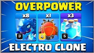 OverPower  Th12 Electro Dragon Clone Attack Strategy  Best Air Attack Th12 War Strategy  CoC [upl. by Howlend]