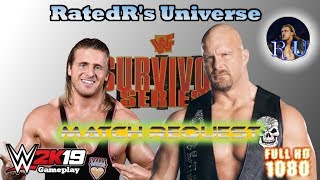 WWE 2K19 Gameplay  Owen Hart vs quotStone Coldquot Steve Austin [upl. by Assilat]