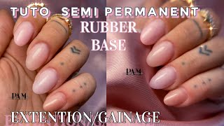 TUTO SEMI PERMANENT  GAINAGEEXTENTION AVEC UNE BASE 🌸 [upl. by Merv]