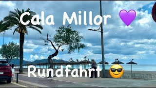 Cala Millor 💜 Mallorca 🇪🇸 Straßen 💜 Rundfahrt bis Cala Bona amp Costa dels Pins 🏖️ Wetter ⛅️ 23° ☀️ [upl. by Trenton]