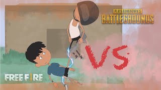 Free Fire vs Pubg  animation version  funny cartoon free fire part 1 [upl. by Morehouse]