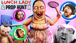 Chubby Lunch Lady Chase amp Tallest Roblox Prop Hunt X Map TOY STORE Mashup FGTeeV 2Games in 1 [upl. by Goodrich]