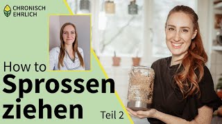 Sprossen selber ziehen im Sprossenglas  Sprossensamen Tutorial Teil 2 [upl. by Nerb125]