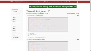 NPTEL Programming in Java Week 6 Assignment answers  July 2024 [upl. by Ettelliw]