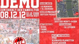 Fandemo  Zum Erhalt der Fankultur  81212 in Köln [upl. by Hildagard]