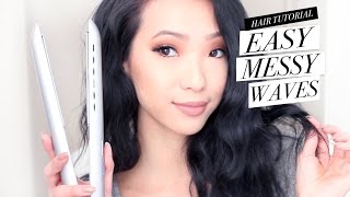 EASY Beach Waves With a Straightener Hair Tutorial [upl. by Avevoneg462]