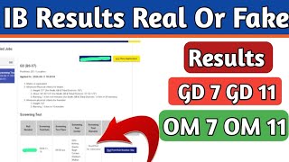 Intelligence Bureau Results New Update  GD 7 11 and Om 7 11 Result And Interview [upl. by Varhol349]