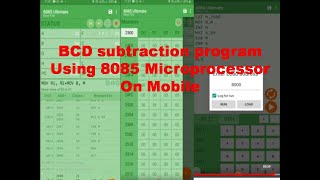 BCD Subtraction Program using 8085 Microprocessor through 8085 simulator  8085 program on Mobile [upl. by Pietro799]