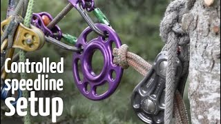 Controlled speedline  slideline  Arborist rigging systems [upl. by Gettings9]