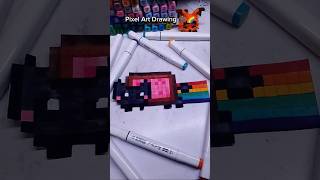 Pixel Art Ideas 🐈‍⬛🌈 art pixelart ideas shorts cute pixelartideas drawing cat [upl. by Airotciv355]