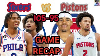 Pistons get their 1st Win of the NBA Season Against the 76ers [upl. by Aihsenak]