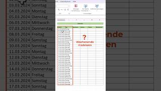 Wochenende in Excel markieren 🤩 Excel tippsundtricks karrieretipps microsoftambassador [upl. by Seidel]