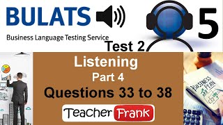 Bulats Part 4 Listening  Questions 33 to 38 [upl. by Roxane591]