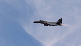 F15E Takeoff from Nellis AFB Supersonic flyby over Las Vegas strip [upl. by Caia]