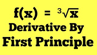 Derivative of cube root x by first Principle StudyPointPro [upl. by Notsa]