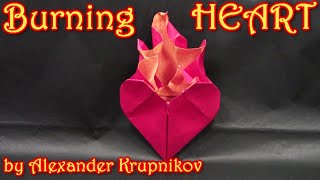 Origami Burning Heart  Yakomoga Origami tutorial [upl. by Onilatac69]