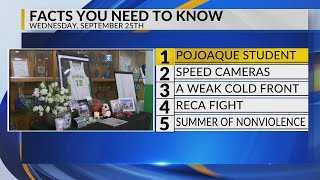 KRQE Newsfeed Pojoaque student Speed cameras Weak cold front RECA fight Summer of nonviolence [upl. by Pattison]