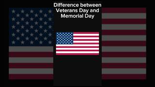 Difference Between Veterans Day and Memorial Day shorts usa veteransday memorialday [upl. by Nyad]