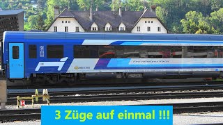 🇦🇹❗❗❗Wahnsinn❗❗❗😍3 Züge fahren auf einmal im Bahnhof Feldkirch ein🇭🇺  MAV Liegewagen [upl. by Josey]