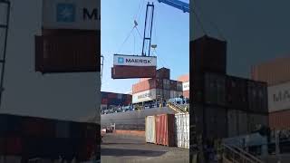 Container falls from ship during offloading [upl. by Lura]