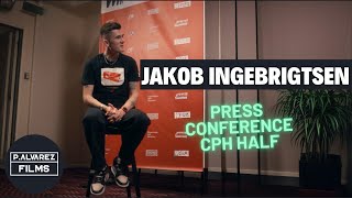 Jakob Ingebrigtsen Press Conference before Copenhagen Half Marathon Debut full [upl. by Ereynihc273]