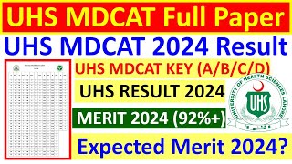 UHS MDCAT Full Paper with KeyUHS ResultsUHS MDCAT Full PapersUHS KeyUHS ResultsUHS MDCAT 2024 [upl. by Dowski]