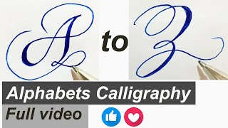 Stylish Alphabets Calligraphy  Capital Alphabets A to Z  Capital cursive letters  Fancy letters [upl. by Garmaise]