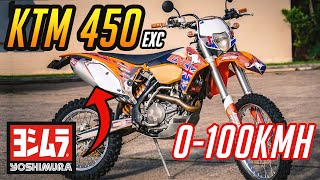 HOW FAST IS A KTM DIRTBIKE 450EXC ACCELERATION SPEED TEST [upl. by Moffat]