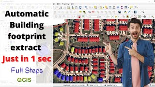 automatically Building Footprint digitization in qgisMapFlow how to Auto digitize in qgisgtt [upl. by Gilles]