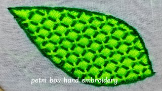 PUNTADA FANTASÍA PARA BORDAR UNA HOJAromanian stitch embroidery bordados de flores [upl. by Crysta]