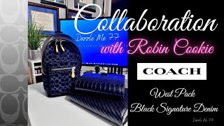 What’s in my Bag COACH West Pack in Signature Denim Collaboration with RobinCookie [upl. by Addiel]