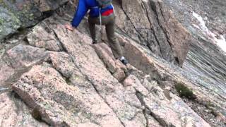 Dangerous section of Longs Peak climb The ledges [upl. by Gloriane]