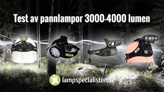 Test av pannlampor 30004000 lumen [upl. by Eibob]