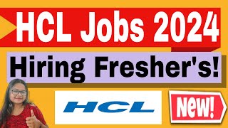 HCL Off Campus Hiring 2024 Hiring Freshers for Customer Support  Apply Now [upl. by Seow]