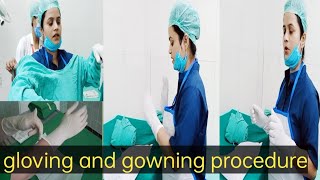 gloving and gowning procedure very easy mathered [upl. by Asial]