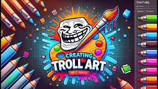 Creating Troll Art  Black amp White Troll Face Drawing 🎨🖤 [upl. by Ebanreb]