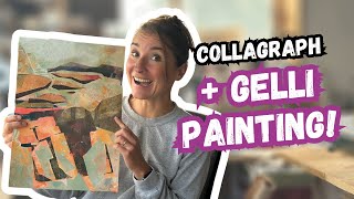 Creating a Collagraph and Gelli Plate Painting Collage [upl. by Gasparo689]