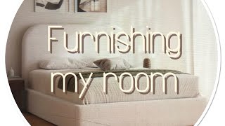 Part 1 of furnishing my bedroom🎀🤍🛏️ [upl. by Mcconnell]