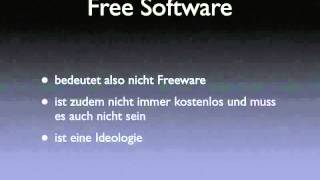 Free Software und Open Source Vortrag Teil 1 [upl. by Attekal50]