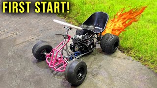 Installing a HUGE 125cc 4 stroke motor in our BUDGET Drift Kart  Part 4 [upl. by Ekul]