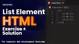 30 List Elements UL OL Elements with Exercise  Solution  Complete Web Development Bootcamp [upl. by Yesnikcm953]