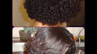 Alisar el cabello Rizado con secadora blowerHow i do my Dominican Blowout on Natural Hair [upl. by Seigler140]