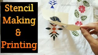 DIY Handmade Stencil Making amp Printing l Easy Paper Stenciling at home l Stencil Printing at home [upl. by Fechter152]