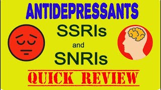 Antidepressants  SSRIs SNRIs  Pharmacology  Quick Review  PharmCept [upl. by Dusza511]