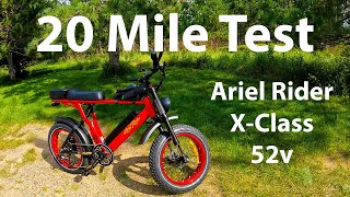 Battery usage on a 20 Mile trip  Ariel Rider XClass 52v [upl. by Newcomer]