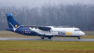 InterSky ATR72600 Turboprop Take Off at Airport BernBelp [upl. by Yrehcaz]