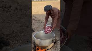 Traditional Night Wedding Beef Pulao Preparation in the Deep Desert  Beef Pulao for Wedding Guests [upl. by Oirramed795]